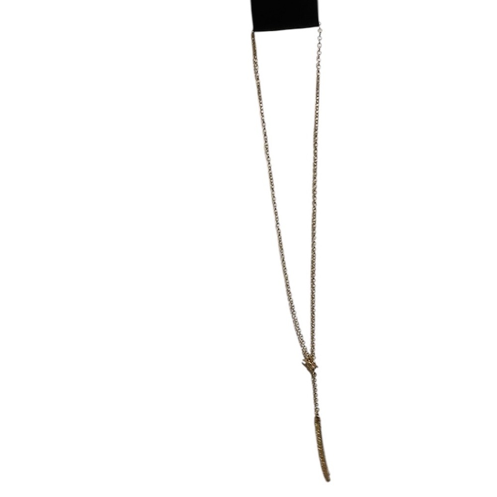 Long Lariat Tassel Necklace Toggle T-bar Clasp Gold Plated Alloy Silver - Picture 4 of 4